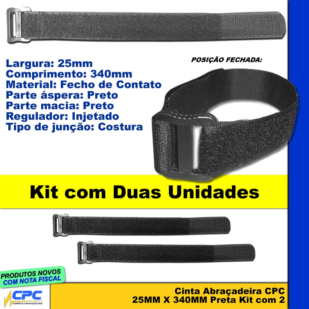Cinta Strap 25 × 340 mm para Bateria de Drone — Kit com 2 Unidades | Volar