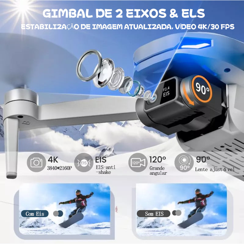 Drone LSRC S6S GPS 4K Wi‑Fi com Até 25 Minutos de Voo — Próximo Nível Volar