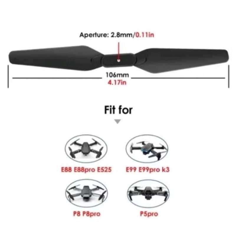 Kit com 2 Hélices de Reposição para E58, E88, E99 e E525 + Parafusos — Volar