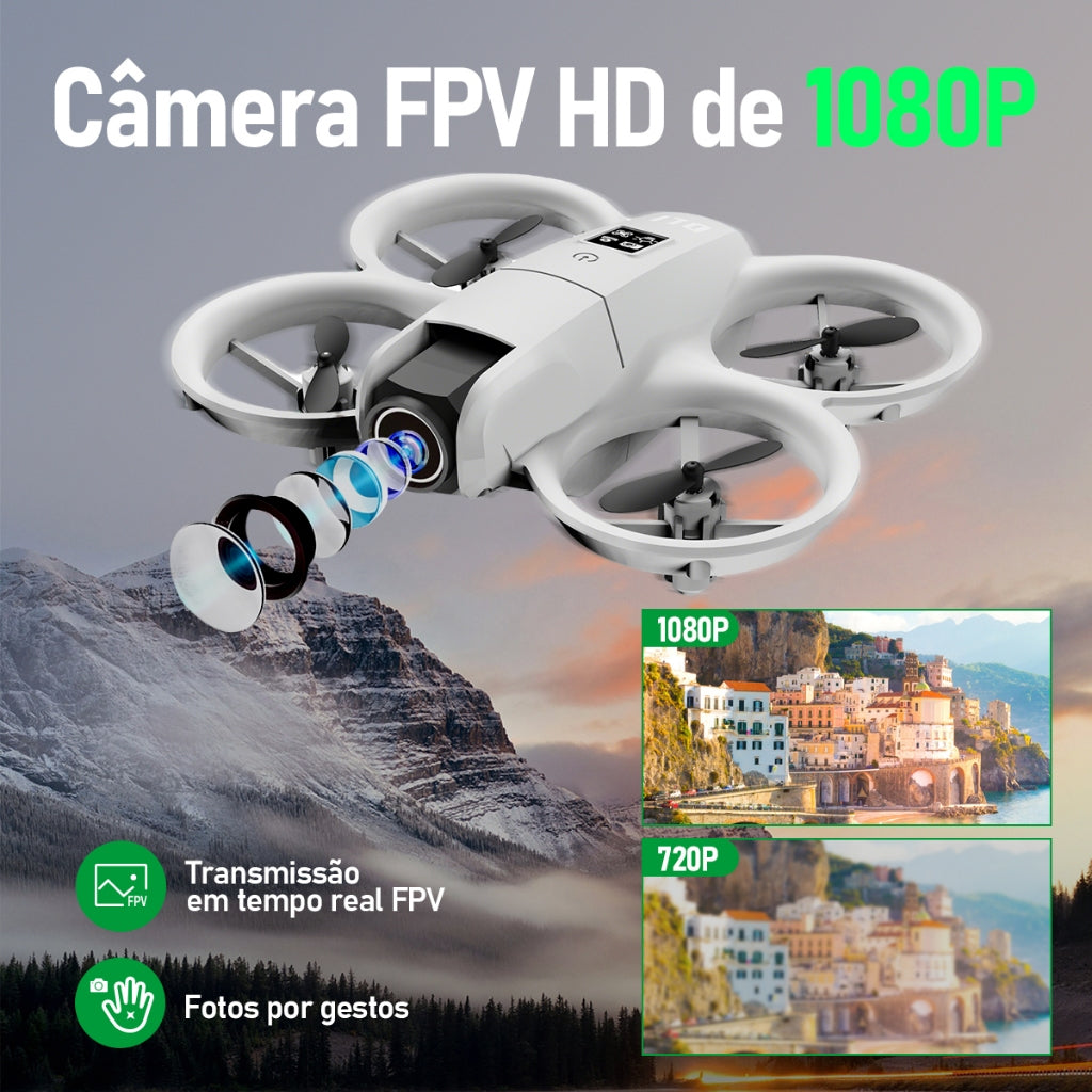 Mini Drone Neo 4K FPV com Fluxo Óptico, Câmera Dupla e 2 Baterias — Volar