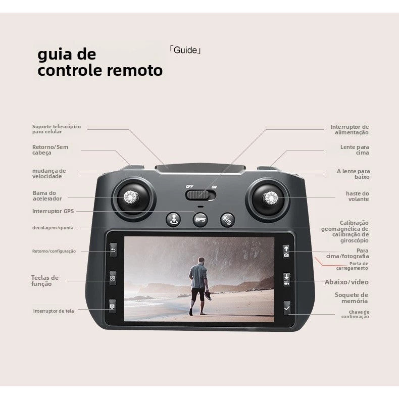 Drone XT808 GPS com Tela no Controle e Motor Brushless — Próximo Nível Volar