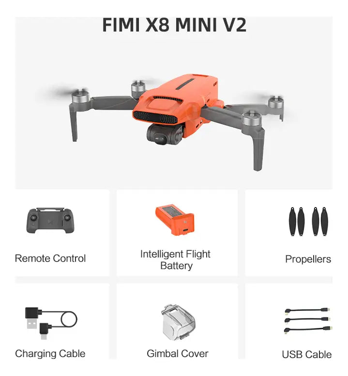 Drone FIMI X8 Mini V2 4K GPS, Gimbal 3 Eixos, Até 37 Min e Alcance de 9 km — Volar
