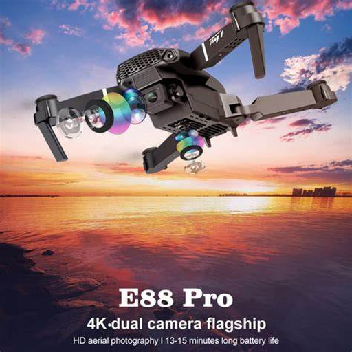 Drone E88 4K com Câmera Dupla FPV, Bolsa e Controle Remoto — Volar